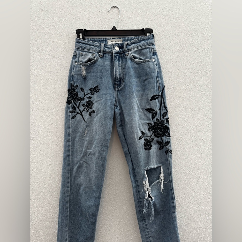 Pacsun Embroidered Mom Jeans